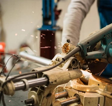 Spark coming during metal works
